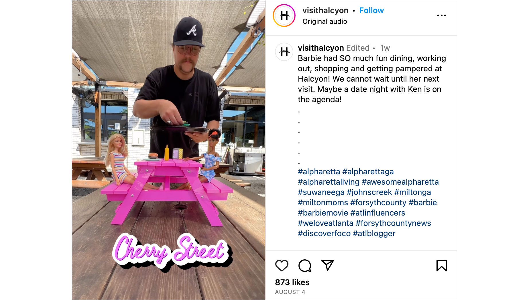 Halcyon promoted its tenants via visits from Barbie. Click on the image above to watch on Instagram.