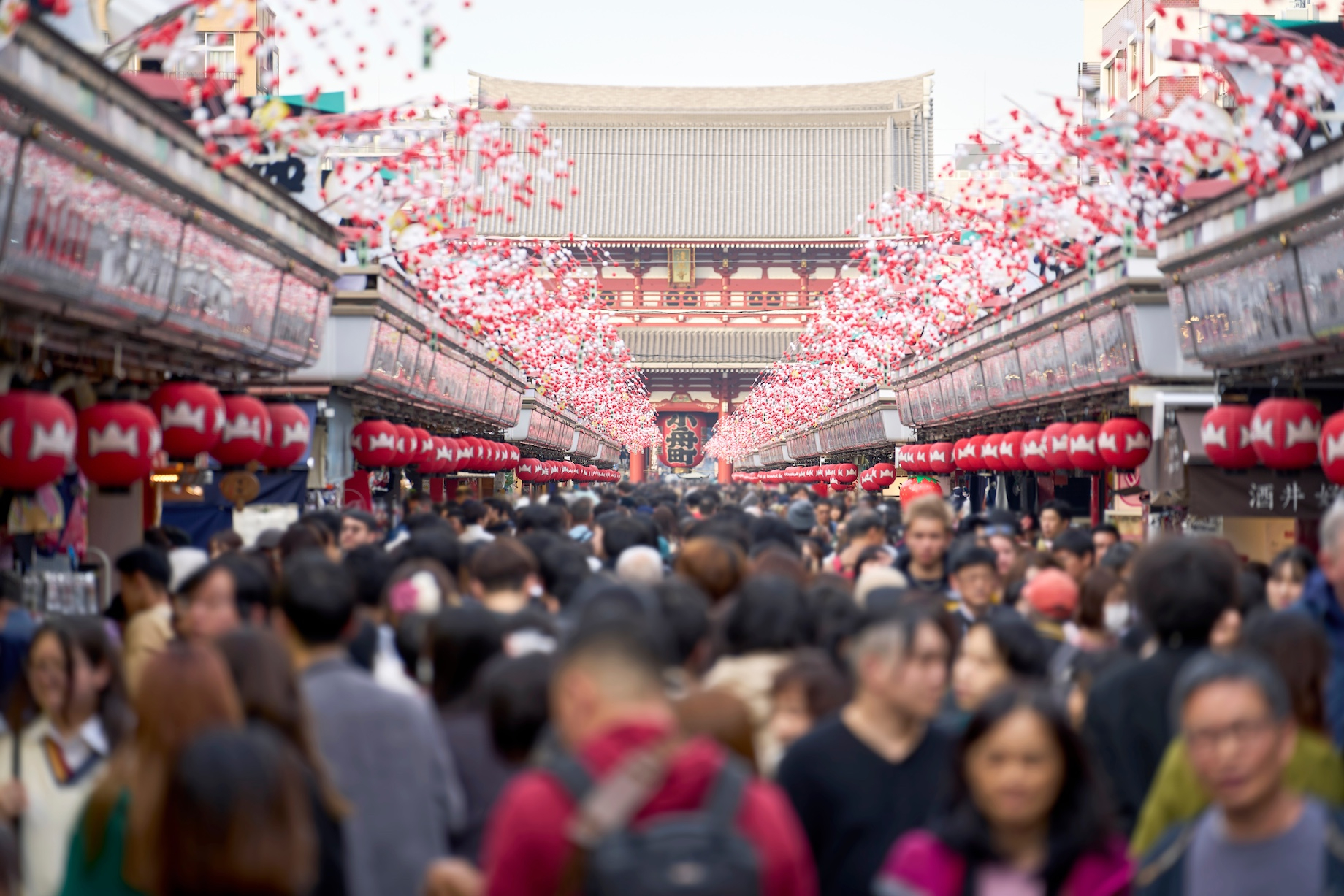 The Nakamise Street shopping corridor near Tokyo’s Sensoji Temple